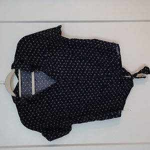 Love Notes anchor cropped button-up